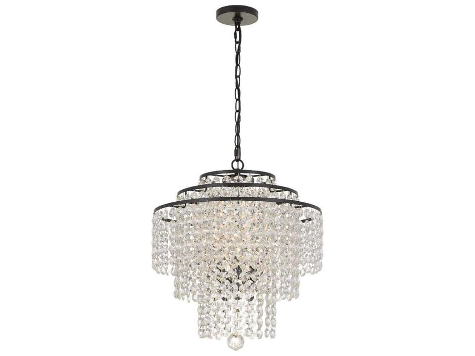 4-Light Arielle Chandelier with Cascading Crystal Strands