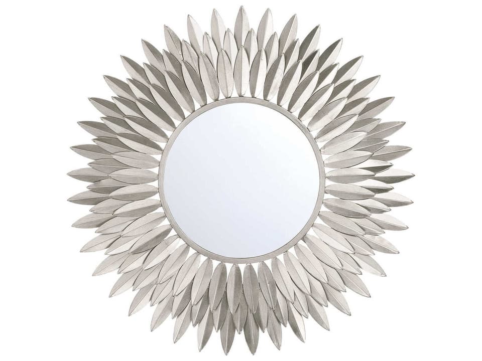 Broche 24 Inch Round Wall Mirror in Antique Silver