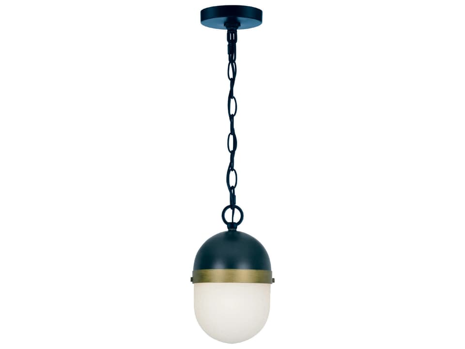 Capsule 3-Light Outdoor Pendant in Matte Black and Textured Gold