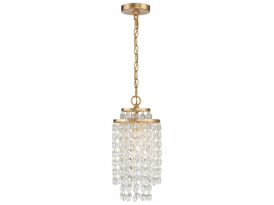 Gabrielle 1-Light Antique Gold Crystal Chandelier