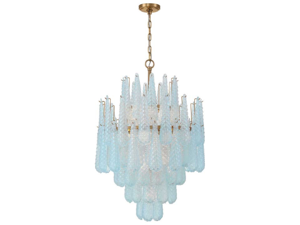 16-Light Ollie Chandelier in Aged Brass with Sand Glass