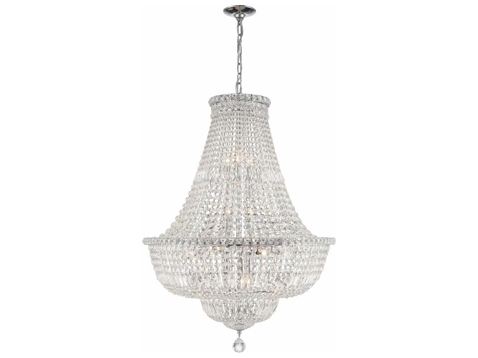Roslyn 15-Light Chandelier in Polished Chrome with Hand Cut Crystal
