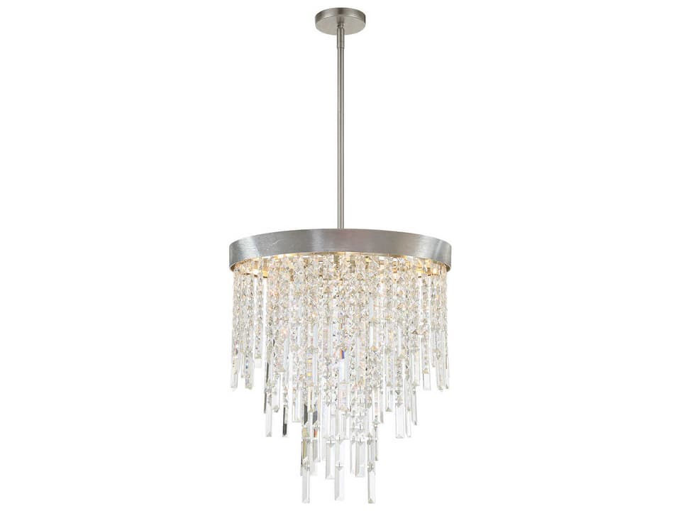 Winfield 5-Light Chandelier in Antique Silver with Hand Cut Crystal