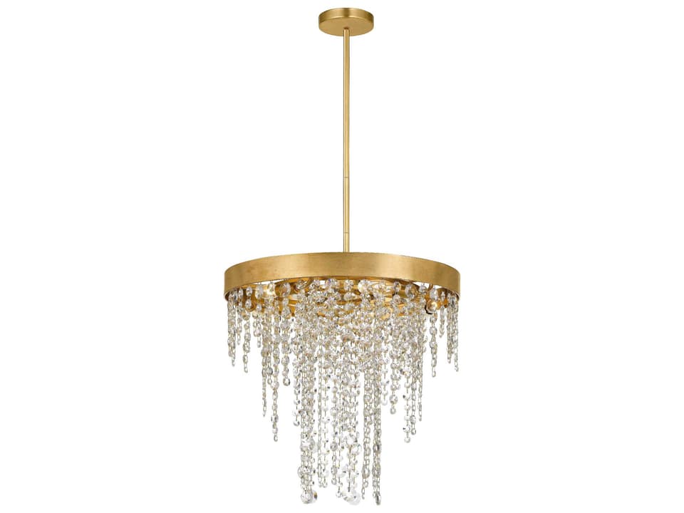 5-Light Winham Chandelier in Antique Gold with Clear Crystal