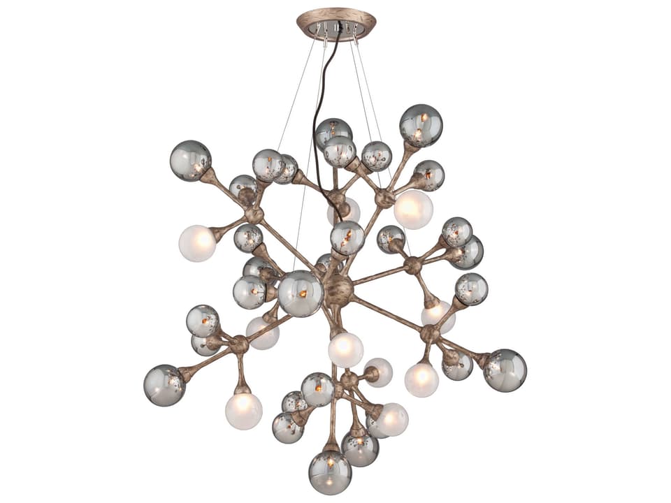 Element 40-Light Sputnik Chandelier in Stria Gold Leaf