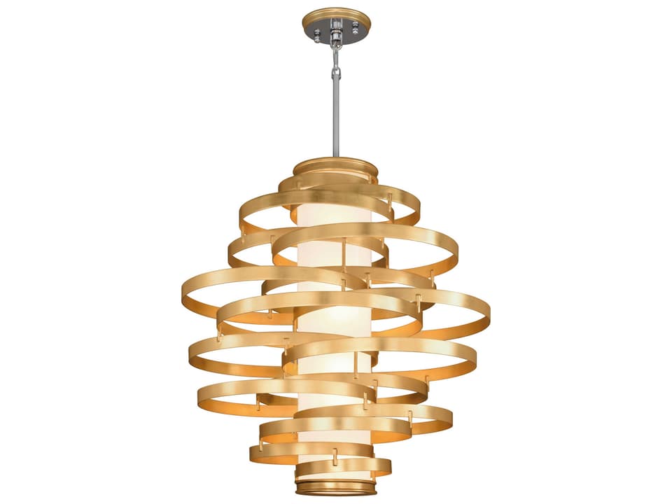 Vertigo 3-Light 45-Inch Chandelier in Gold Leaf