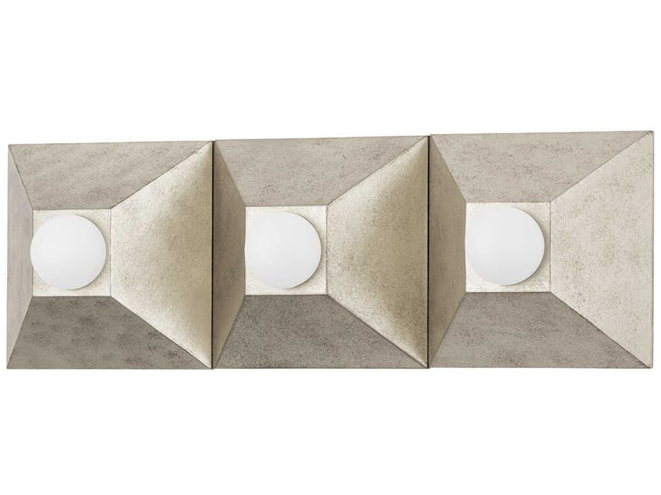 Max 3-Light Bath Vanity in Silver Leaf Steel
