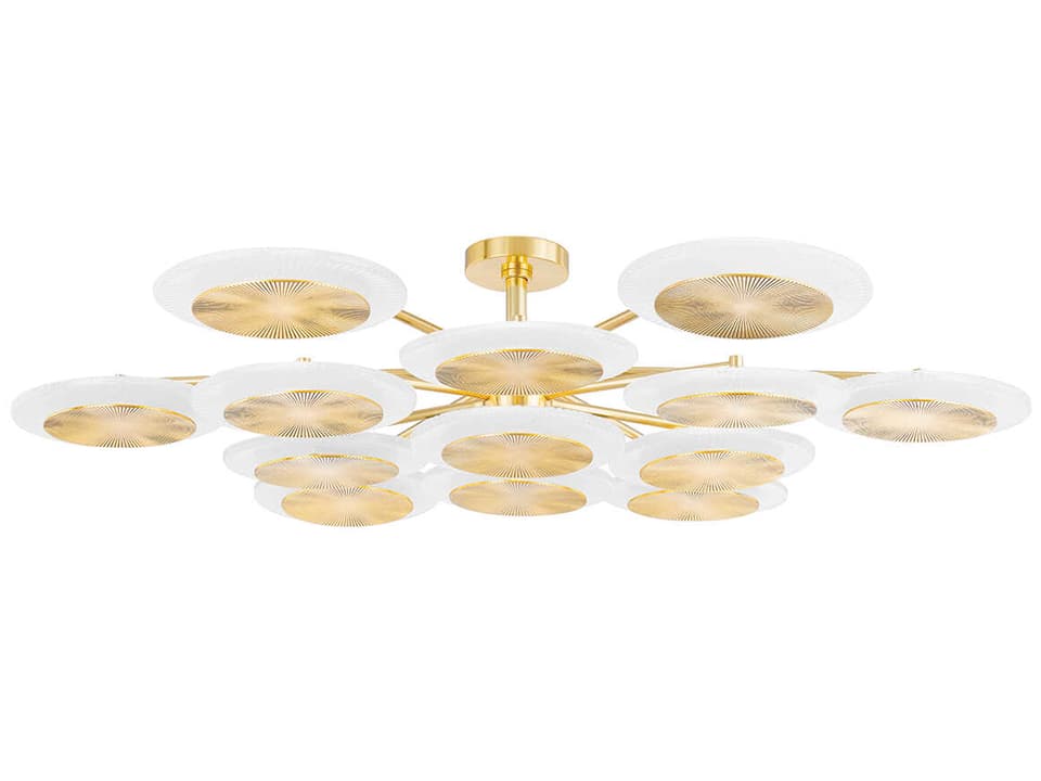 13-Light Topaz LED Chandelier in Vintage Polished Brass