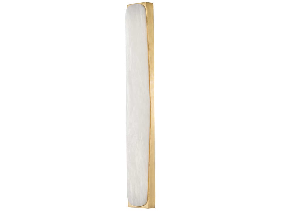 Millie Integrated LED Bath Vanity Light in Vintage Brass and Spanish Alabaster