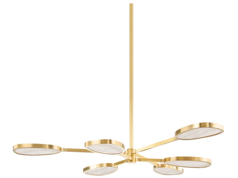 Patras 6-Light LED Chandelier in Vintage Brass