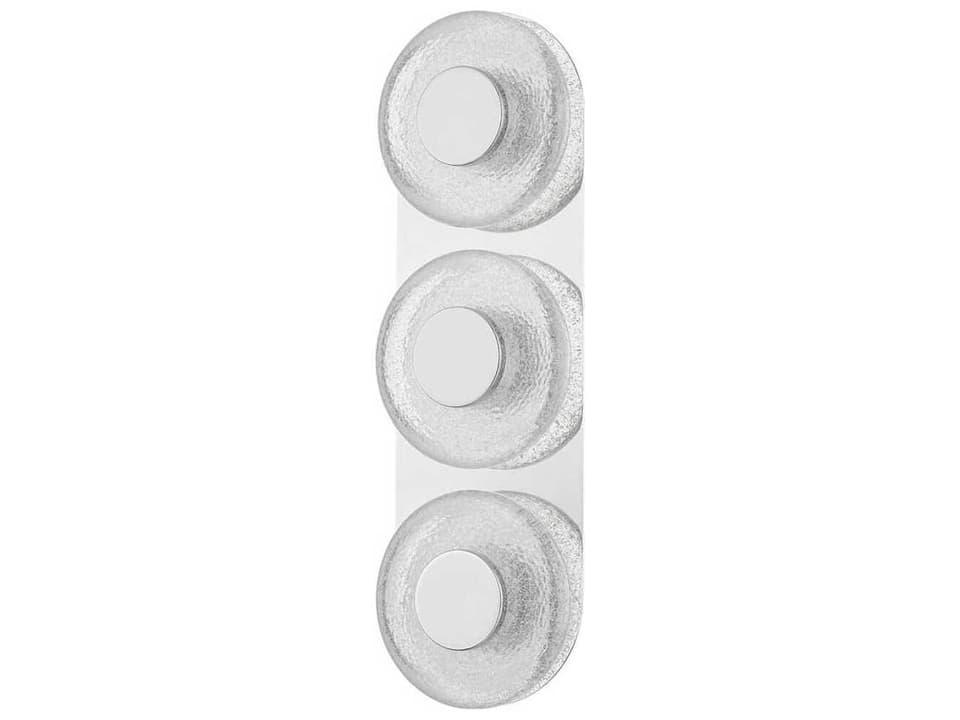 Pearl 3-Light LED Wall Sconce in Polished Nickel and Clear Cast Glass