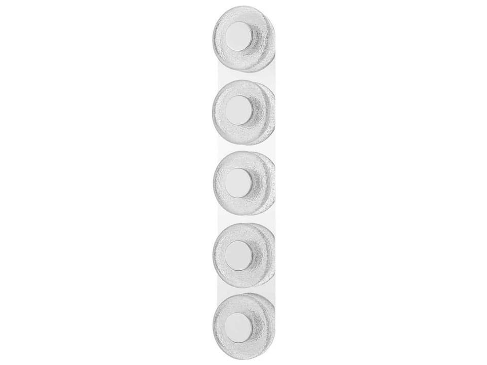 Pearl 5-Light LED Wall Sconce in Polished Nickel and Clear Cast Glass