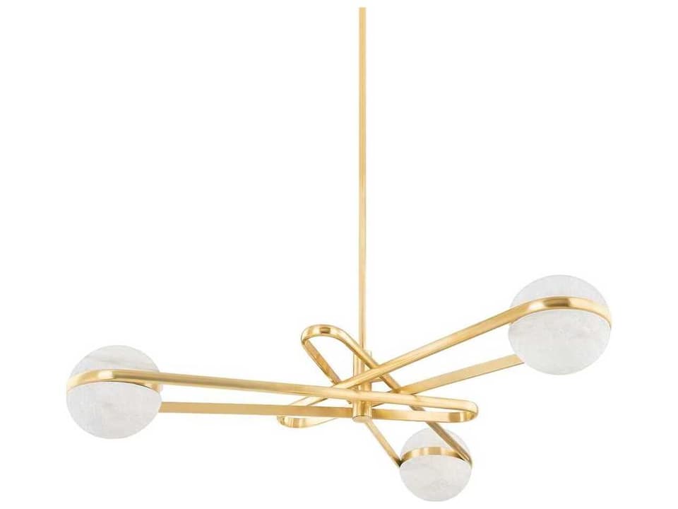 6-Light Kyomi LED Chandelier in Vintage Brass