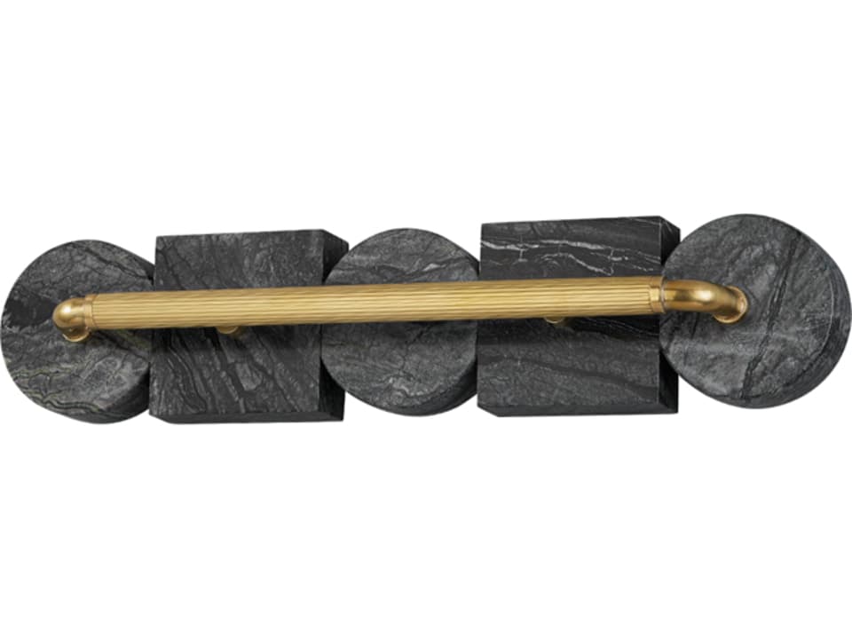 Sena 1-Light Integrated LED Wall Sconce in Vintage Brass and Marble