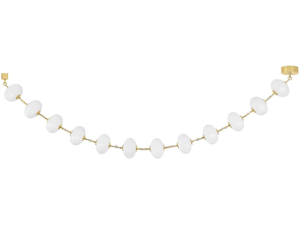 Nephele 12-Light LED Linear Chandelier in Vintage Polished Brass
