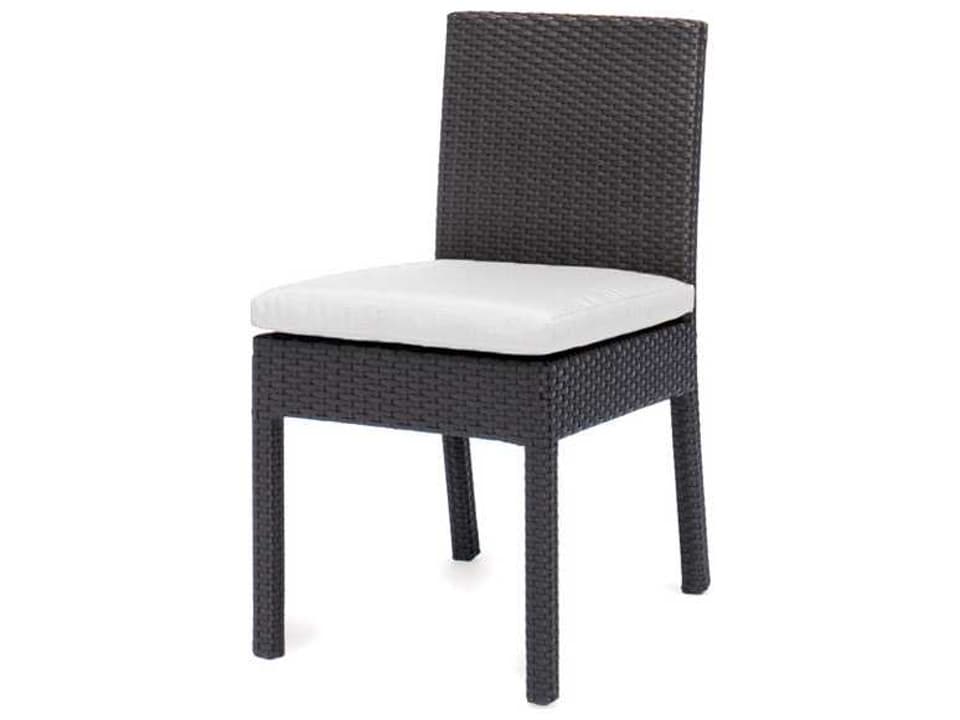 Dijon Wicker Outdoor Dining Side Chair in Majestic Black