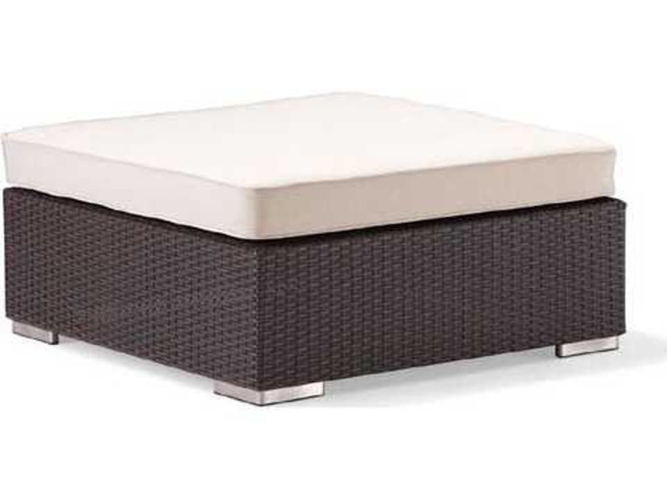 Dijon Wicker Outdoor Ottoman Majestic Black Commercial Grade