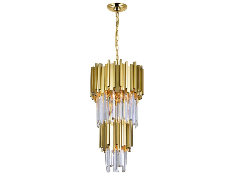 Deco 4-Light Mini Chandelier in Medallion Gold