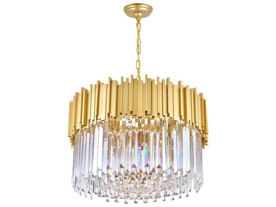 7-Light Deco Chandelier in Medallion Gold Finish