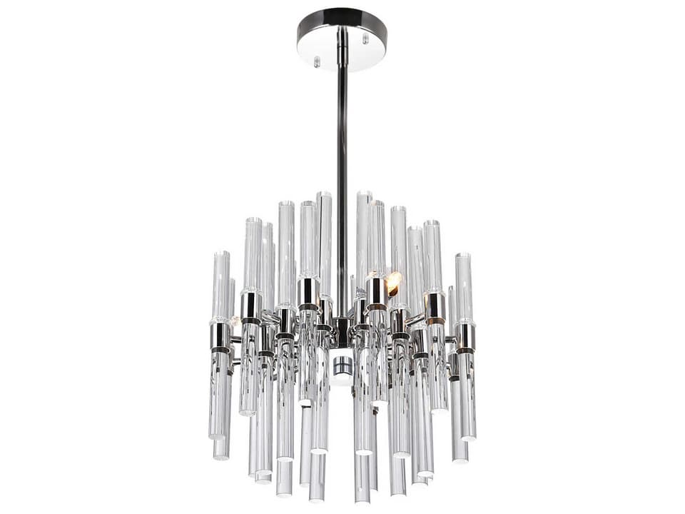Miroir 6-Light Polished Nickel Linear Chandelier