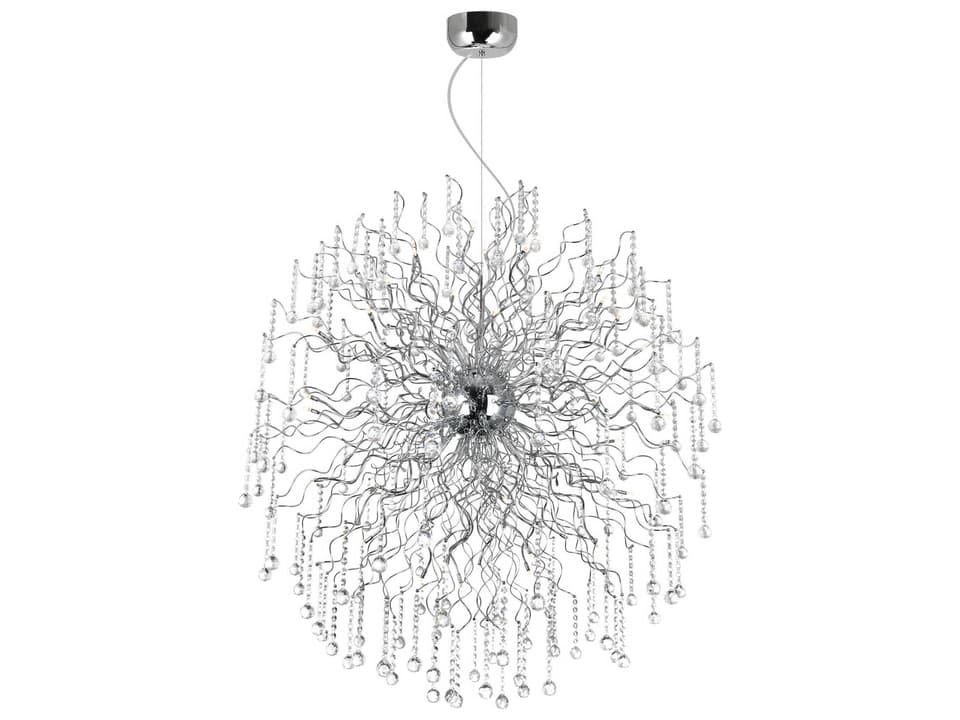 48-Light Cherry Blossom Chandelier in Chrome with K9 Crystals