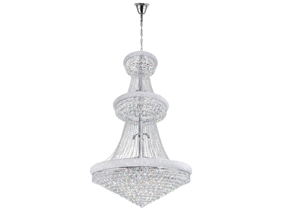 38-Light Empire Chandelier in Chrome with K9 Crystals