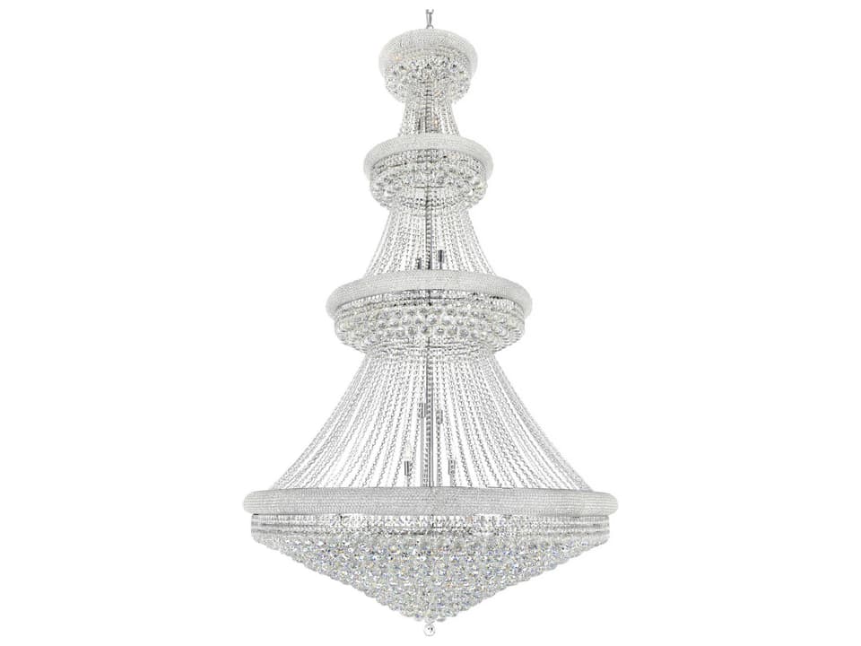 42-Light Empire Chandelier in Chrome with Crystal Draping