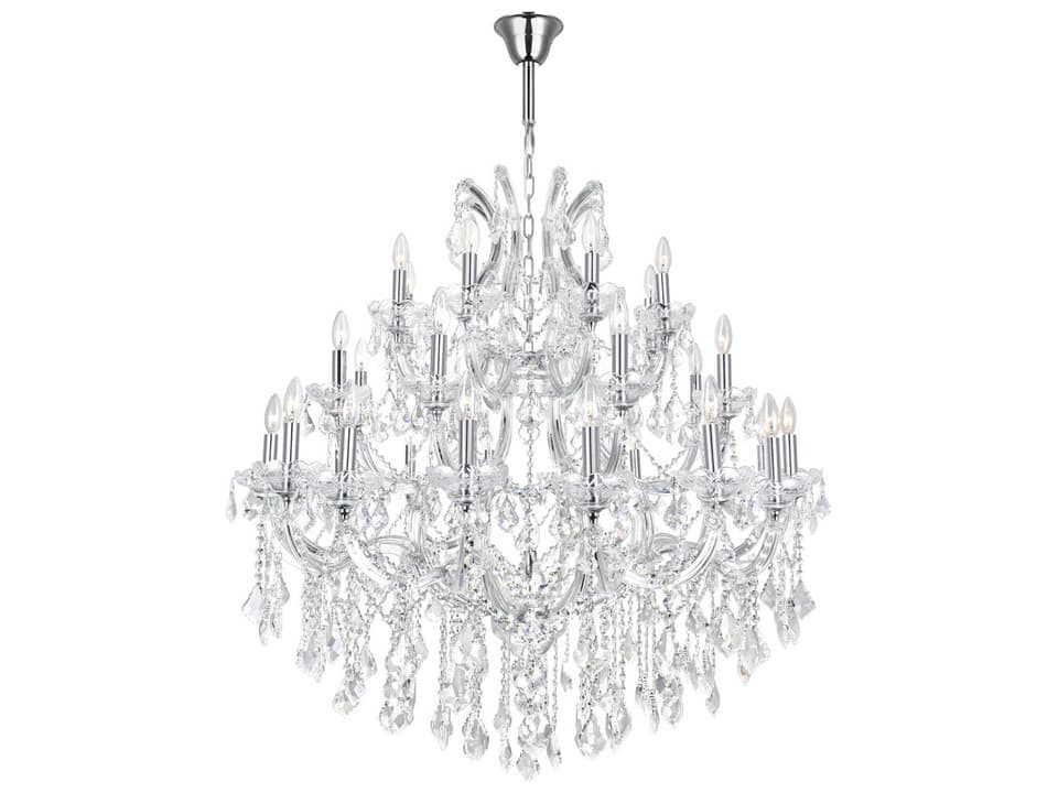 Maria Theresa 33-Light Chrome Chandelier with K9 Clear Crystal