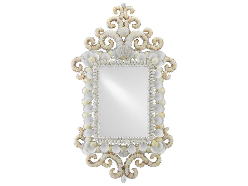 Currey and Company Cecilia Rectangular Mirror with Natural Shell Accents