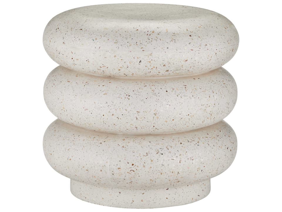 Cusani Ivory Terrazzo Indoor Outdoor Stool