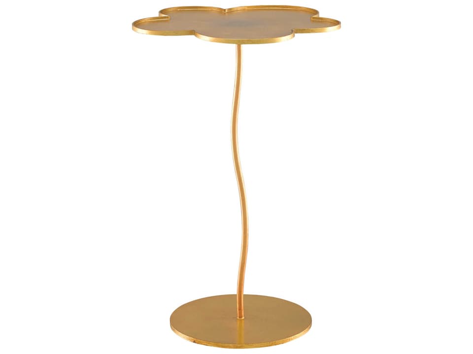 Currey and Company Fleur Large Accent Table in Gold Leaf