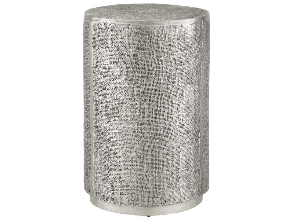 Currey and Company Kabeen Antique Silver Cast Aluminum Accent Table