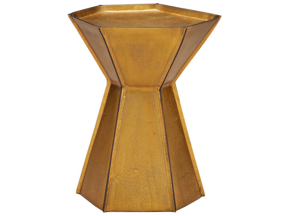 Currey and Company Merola Accent Table in Antique Brass and Bronze