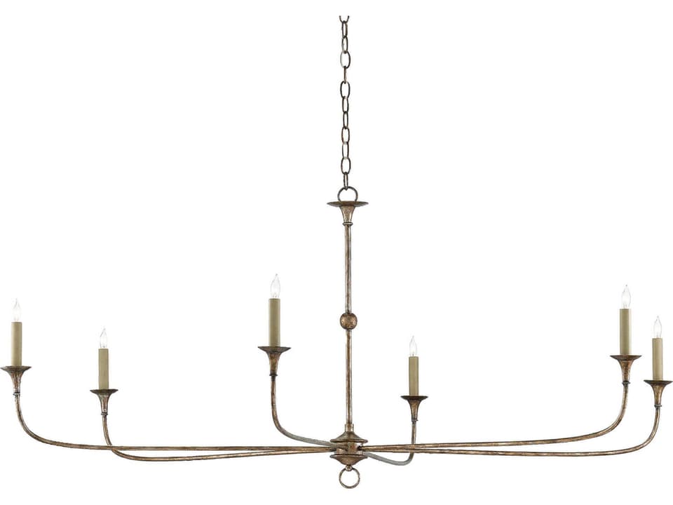 Currey and Company 6-Light Nottaway Chandelier in Pyrite Bronze