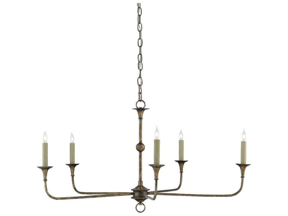 Currey and Company 5-Light Nottaway Chandelier in Pyrite Bronze