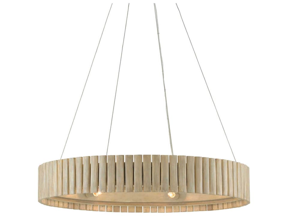 Currey and Company 6-Light Tetterby Chandelier Light Taupe Smokewood Finish