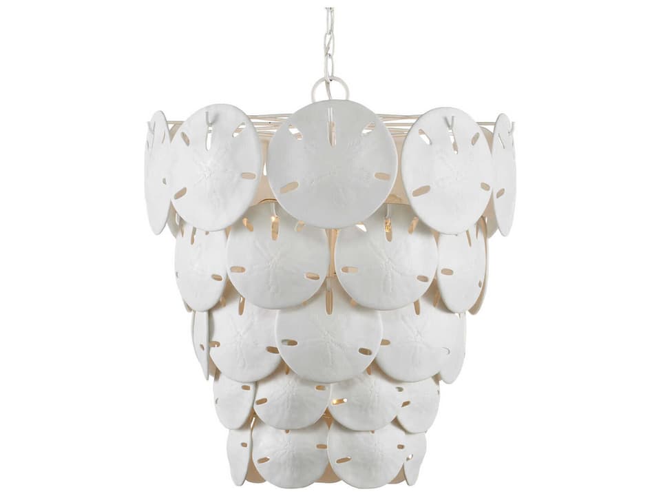 Currey and Company 5-Light Tulum Chandelier in Sugar White