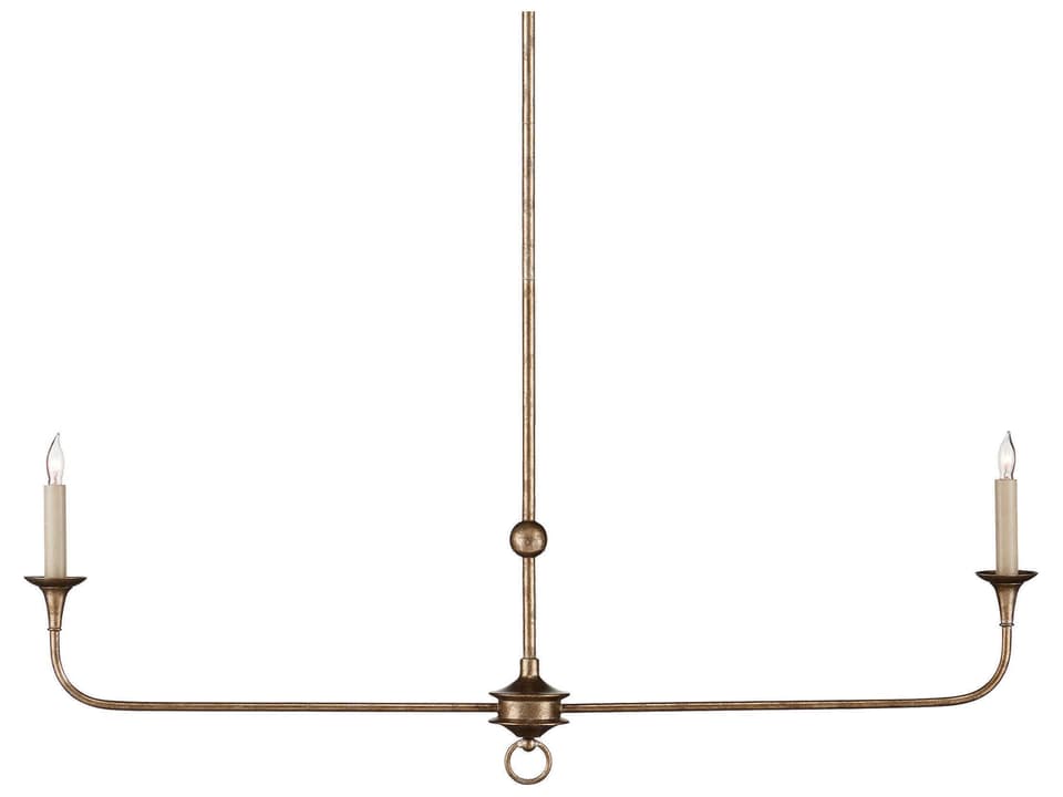 2-Light Nottaway Linear Chandelier in Pyrite Bronze
