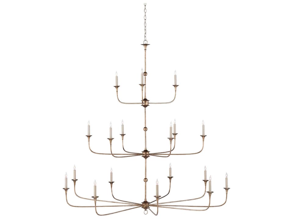 Currey and Company 18-Light Nottaway Grande Chandelier in Pyrite Bronze