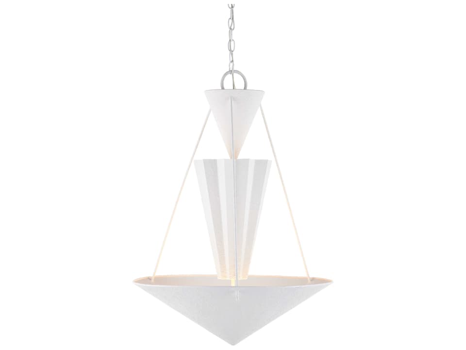 Currey and Company Empyrean 1-Light Chandelier in Yeso Blanco Finish