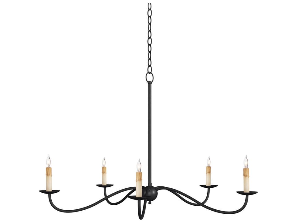 Currey and Company 5-Light Saxon Chandelier in Zanzibar Black