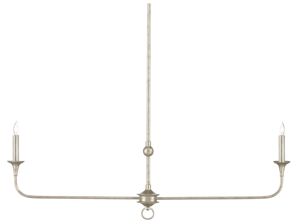 Currey and Company 2-Light Nottaway Linear Chandelier in Champagne
