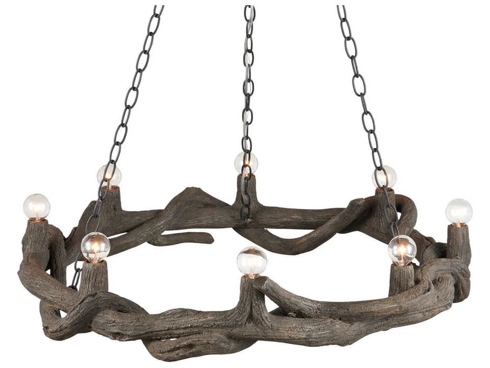 Currey and Company 8-Light Dunmore Chandelier in Charbon de Bois
