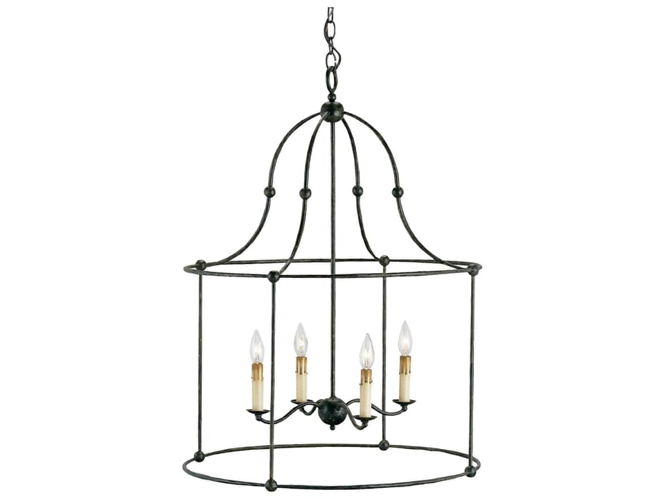 Currey and Company Fitzjames 4-Light Large Lantern Chandelier in Mayfair