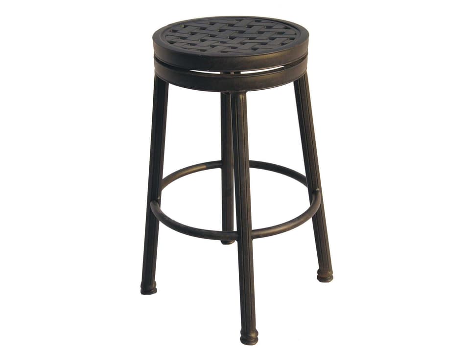 Classic Backless Round Swivel Bar Stool Antique Bronze