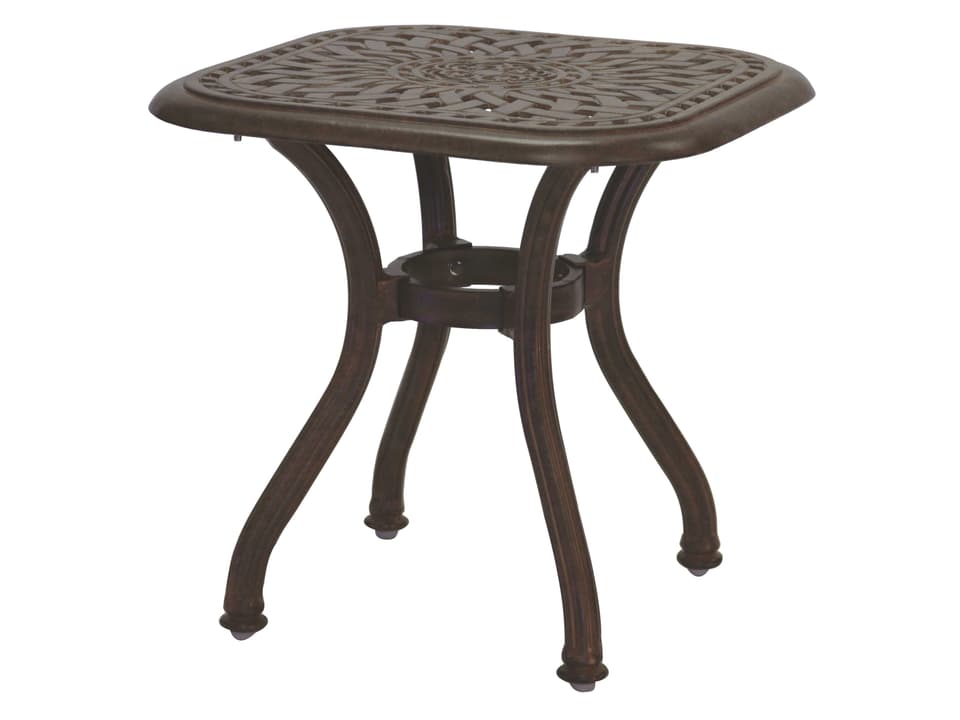 Darlee Series 60 Square Cast Aluminum End Table in Antique Bronze