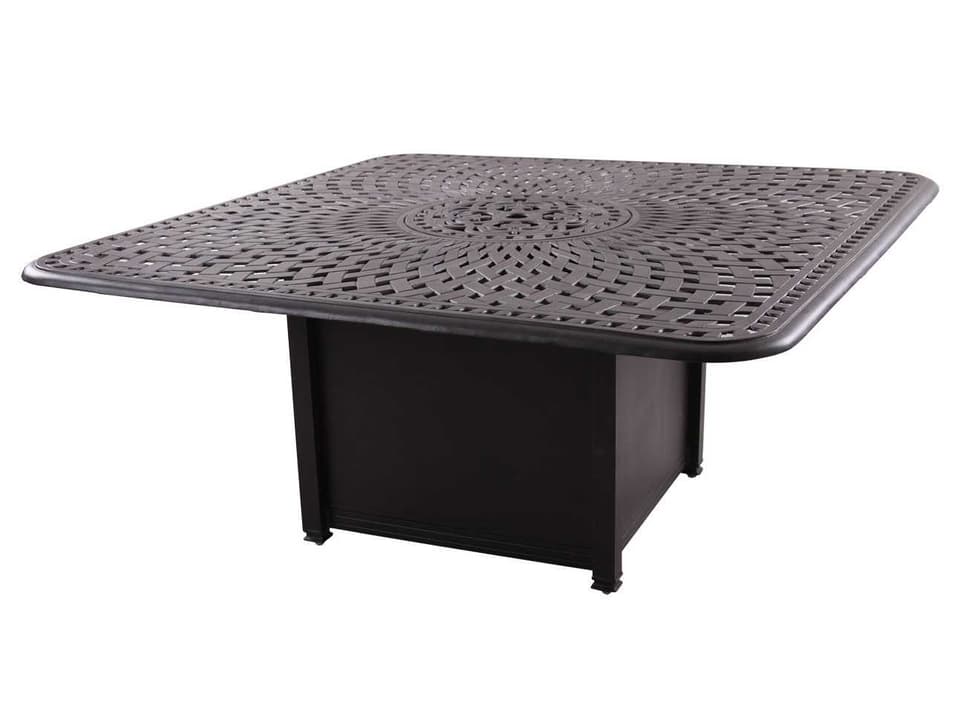 Darlee Series 60 Square Dining Height Cast Aluminum Propane Fire Pit Table