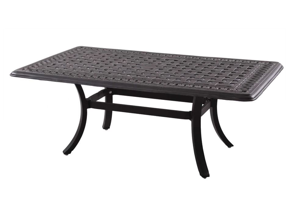 Darlee Series 88 Cast Aluminum Rectangular Coffee Table in Antique Bronze