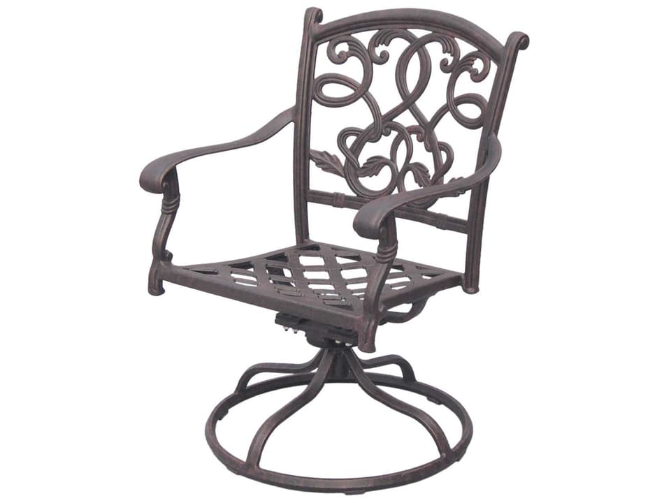 Santa Monica Cast Aluminum Antique Bronze Swivel Rocker Chair