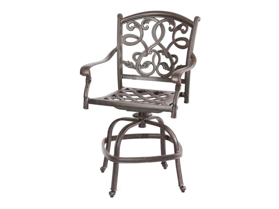 Santa Monica Cast Aluminum Antique Bronze Swivel Counter Height Stool